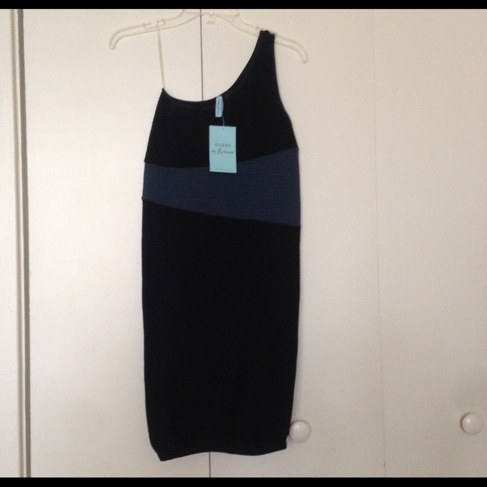 Guess by Marciano blue and black tube dress